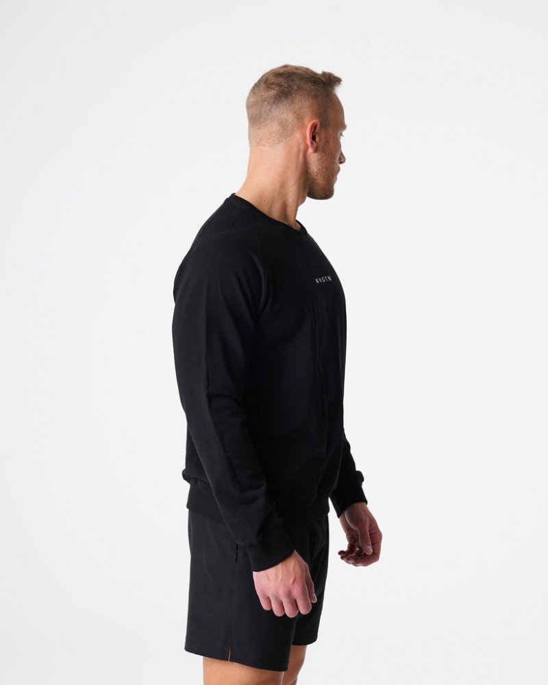 Bluzy Męskie NVGTN Crew Neck Czarne | NVGTN PL-15NBZQVYA