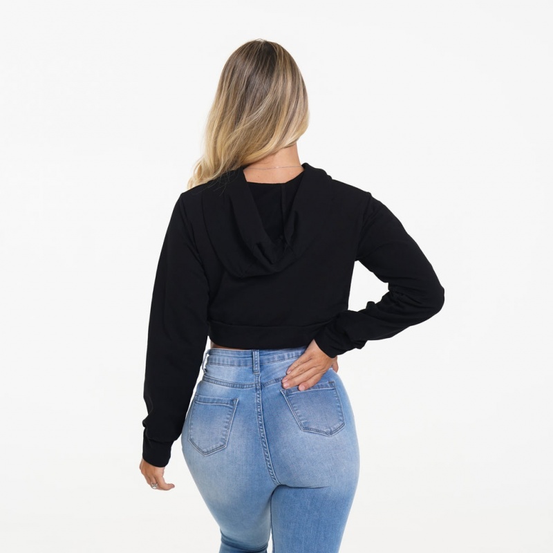 Bluzy Z Kapturem Damskie NVGTN Kick Back Czarne | NVGTN PL-72JQXBRLO