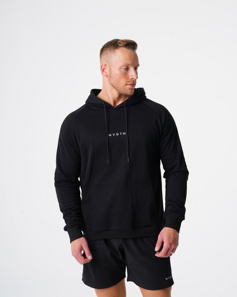 Bluzy Z Kapturem Męskie NVGTN Lounge Czarne | NVGTN PL-86WCLAMUZ