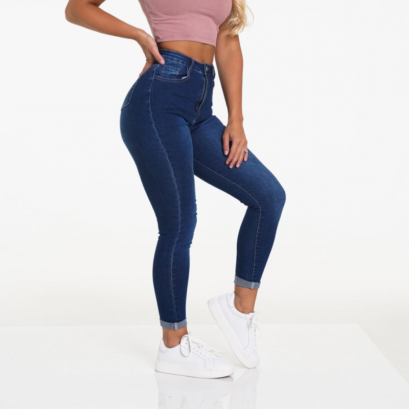 Jeansy Damskie NVGTN Navishape Ciemny Niebieskie | NVGTN PL-23KYOIHDZ