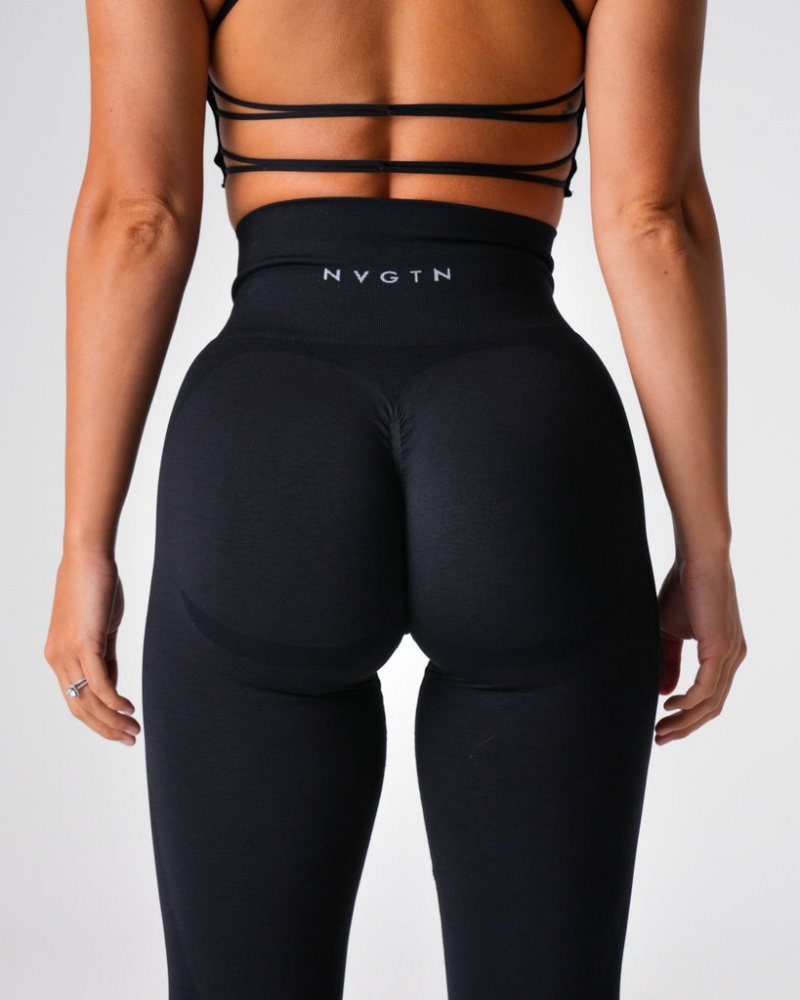 Legginsy Damskie NVGTN Contour 2.0 Seamless Czarne | NVGTN PL-23HCFPWRG