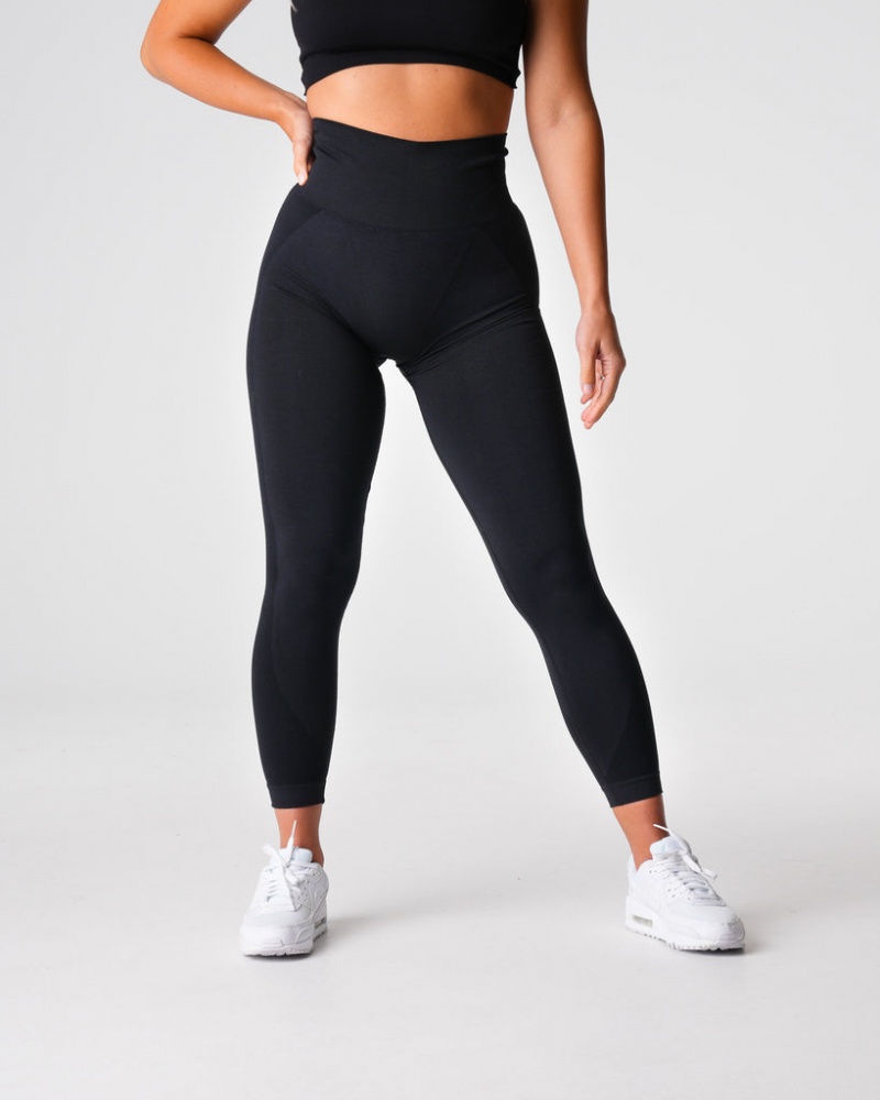 Legginsy Damskie NVGTN Contour 2.0 Seamless Czarne | NVGTN PL-23HCFPWRG