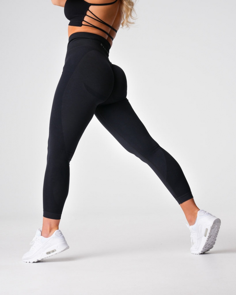 Legginsy Damskie NVGTN Contour 2.0 Seamless Czarne | NVGTN PL-23HCFPWRG