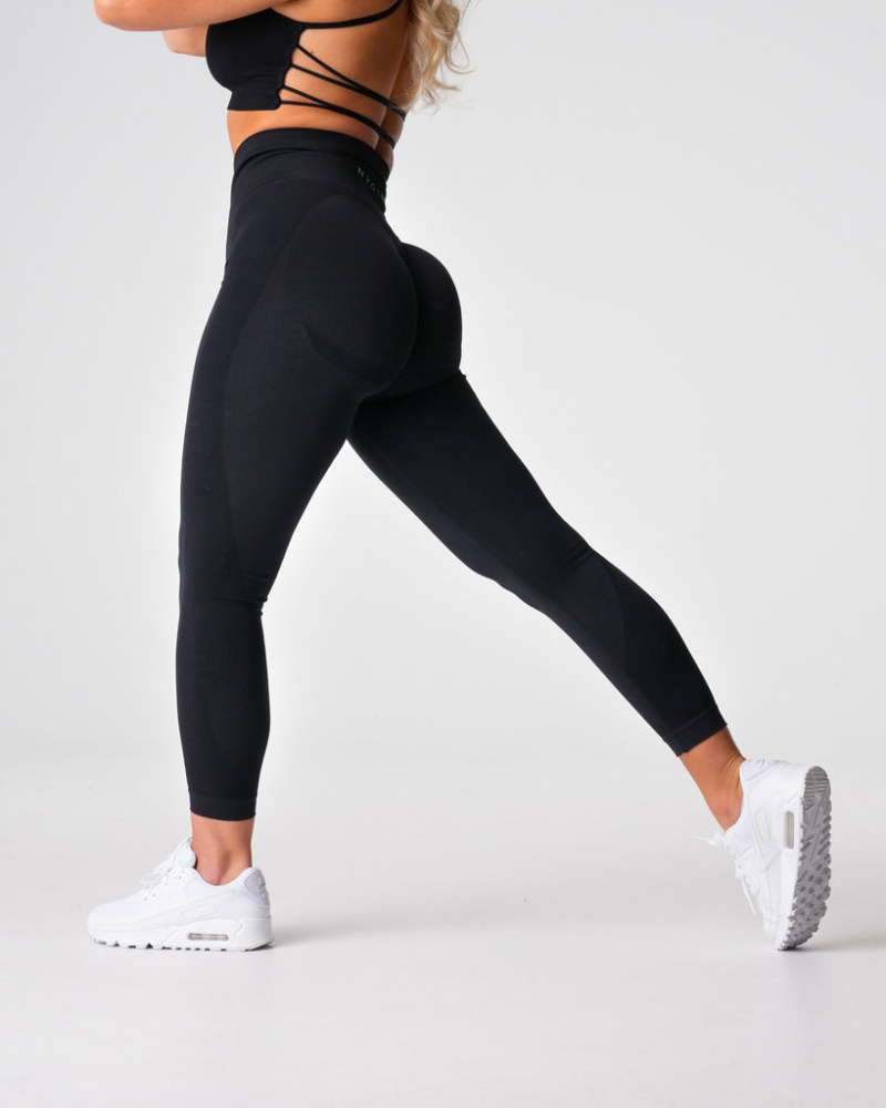 Legginsy Damskie NVGTN Contour 2.0 Seamless Czarne | NVGTN PL-23HCFPWRG