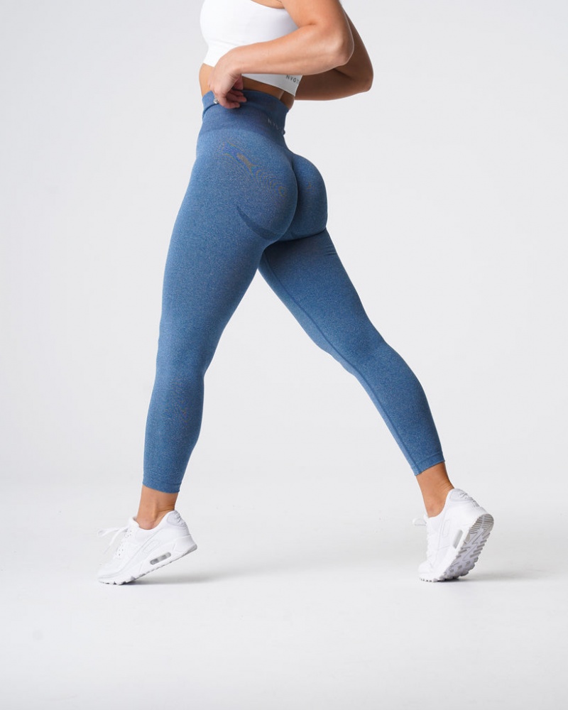 Legginsy Damskie NVGTN Curve Seamless Niebieskie | NVGTN PL-57PYZETBL