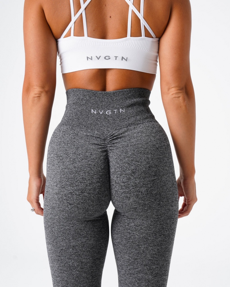 Legginsy Damskie NVGTN Scrunch Seamless Czarne | NVGTN PL-96RXBFDEH