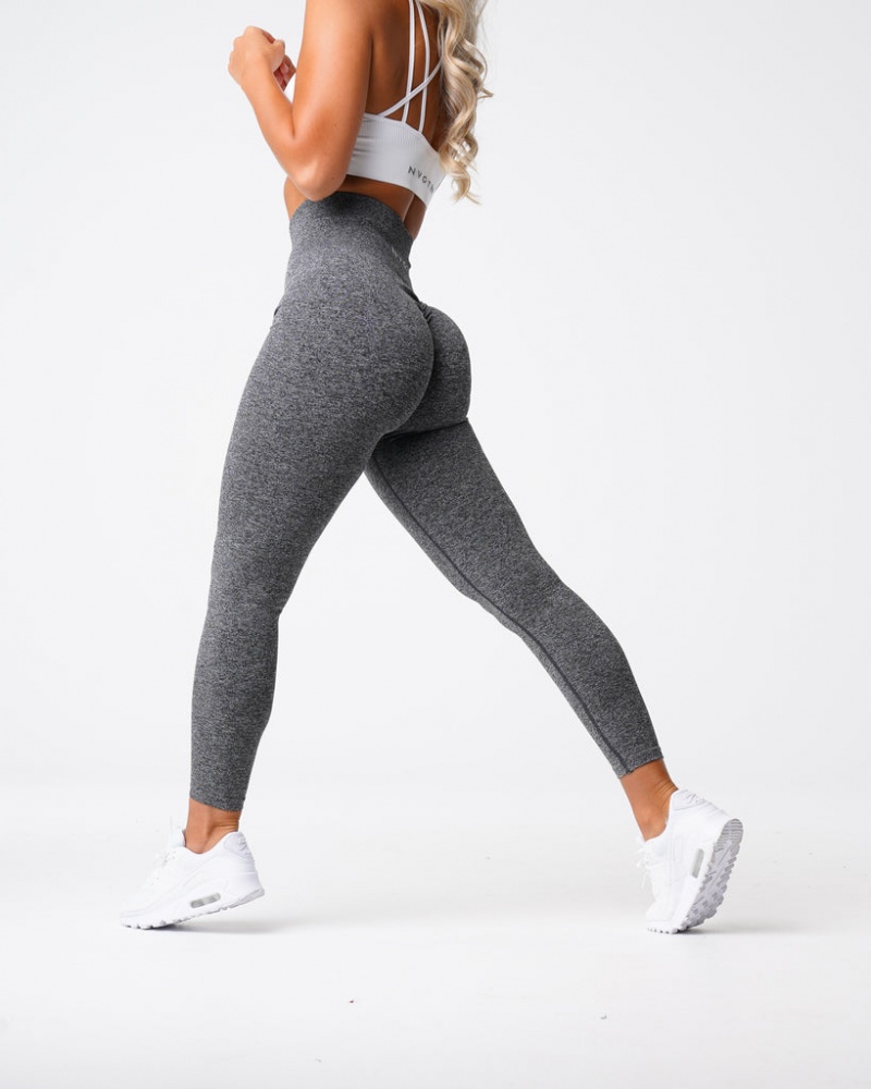 Legginsy Damskie NVGTN Scrunch Seamless Czarne | NVGTN PL-96RXBFDEH