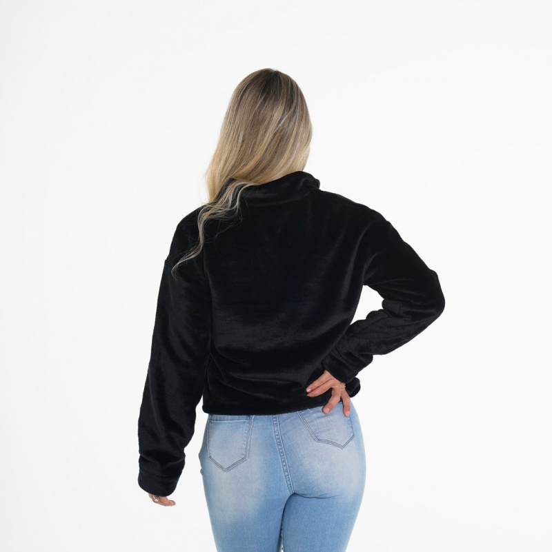 Runo Damskie NVGTN Full Length Teddy Fleece Czarne | NVGTN PL-87XCTKUWE