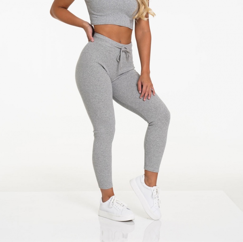 Spodnie Do Biegania Damskie NVGTN Lazy Day Lounge Bottoms Szare | NVGTN PL-97ONWPVKZ