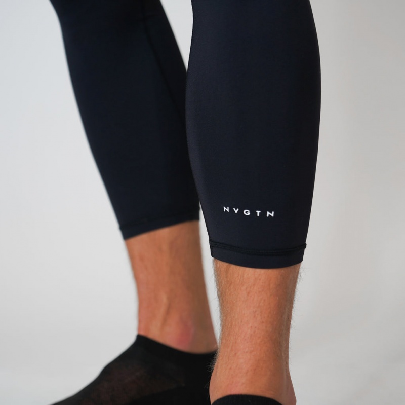 Spodnie Męskie NVGTN Compression Pants 3/4 Length Czarne | NVGTN PL-28MSAJDGX