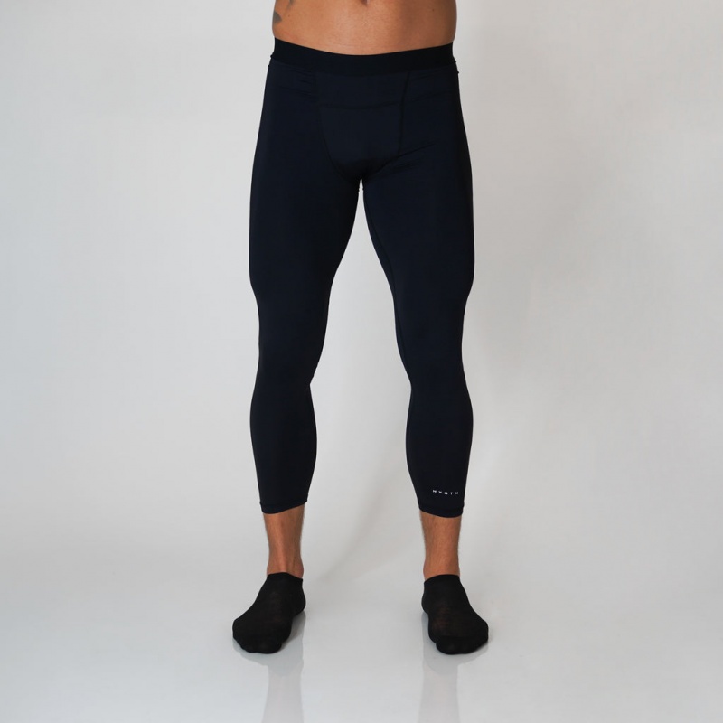 Spodnie Męskie NVGTN Compression Pants 3/4 Length Czarne | NVGTN PL-28MSAJDGX