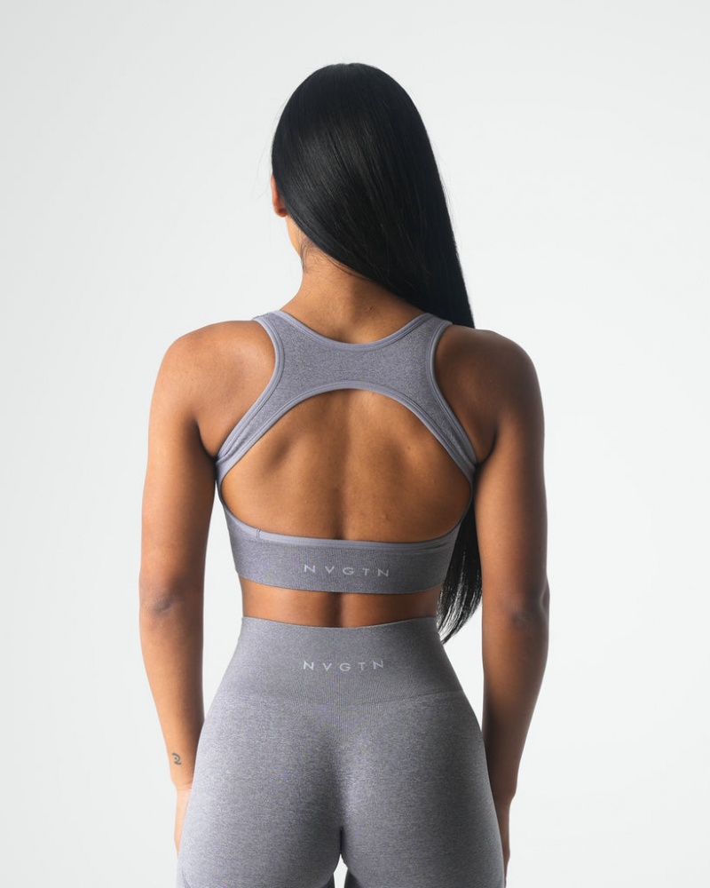 Staniki Sportowe Damskie NVGTN Eclipse Seamless Szare | NVGTN PL-94PSXENUB