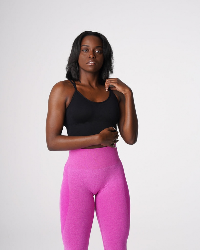 Staniki Sportowe Damskie NVGTN Flourish Seamless Czarne | NVGTN PL-51VTPZEUG