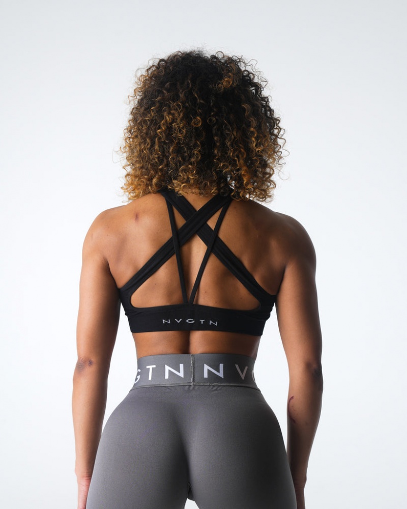 Staniki Sportowe Damskie NVGTN Inspire Seamless Czarne | NVGTN PL-39LAVUSDT