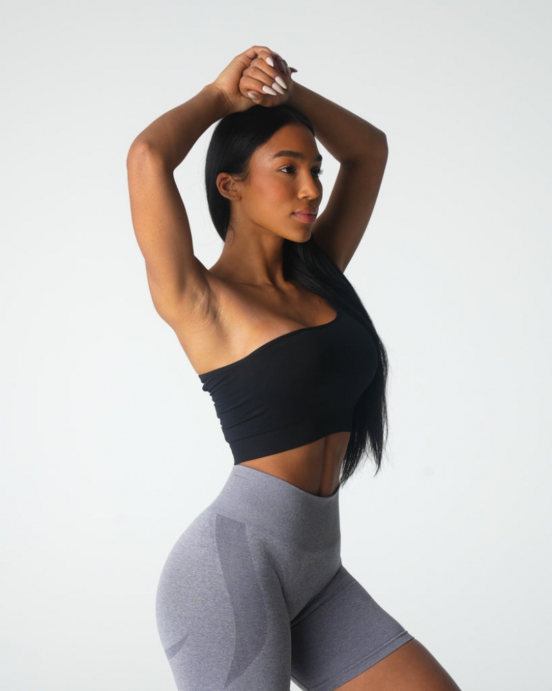Staniki Sportowe Damskie NVGTN Passion Seamless Czarne | NVGTN PL-96LUMWSNT