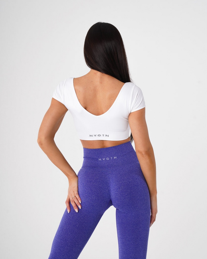 Staniki Sportowe Damskie NVGTN Serene Seamless Białe | NVGTN PL-81YSHZMIK