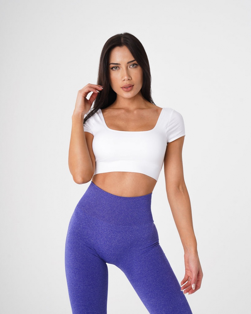 Staniki Sportowe Damskie NVGTN Serene Seamless Białe | NVGTN PL-81YSHZMIK