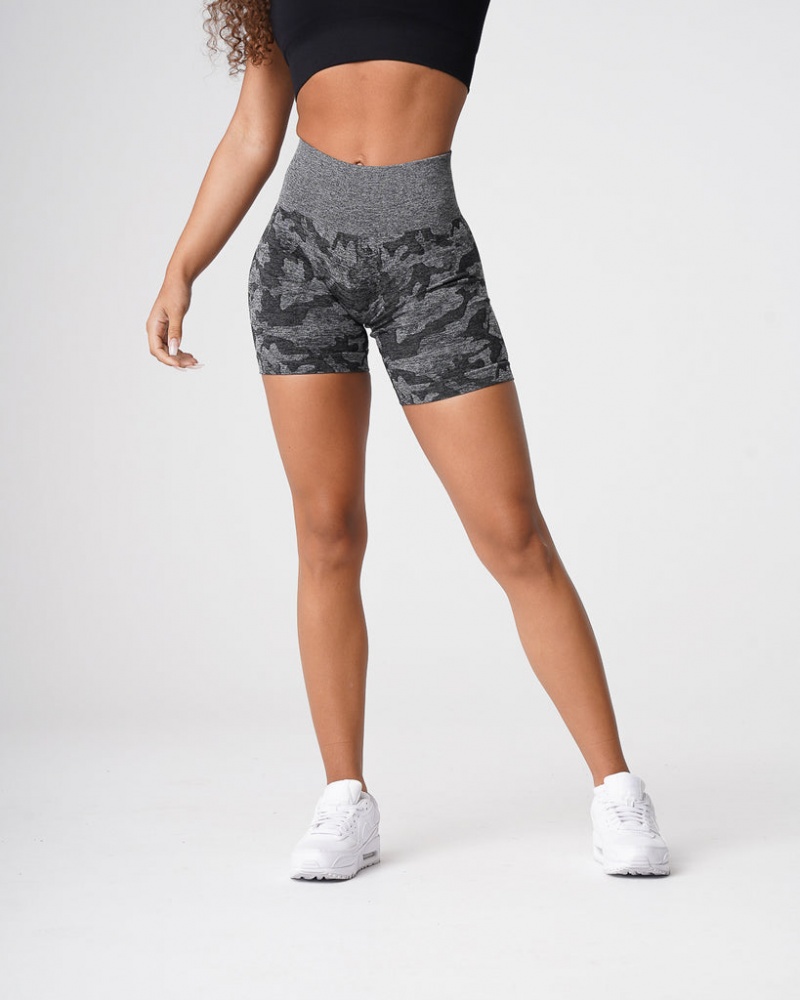 Szorty Damskie NVGTN Camo Seamless Czarne | NVGTN PL-94VDPWLBX