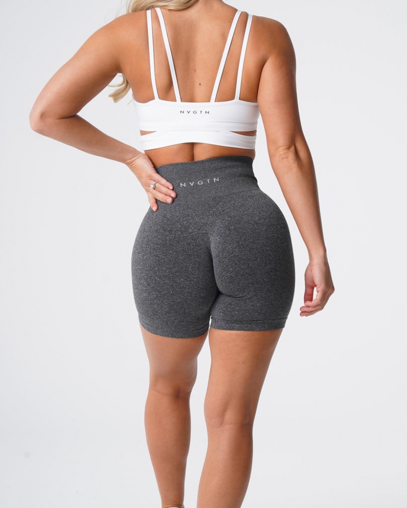 Szorty Damskie NVGTN Pro Seamless Czarne | NVGTN PL-82FLWKBEO