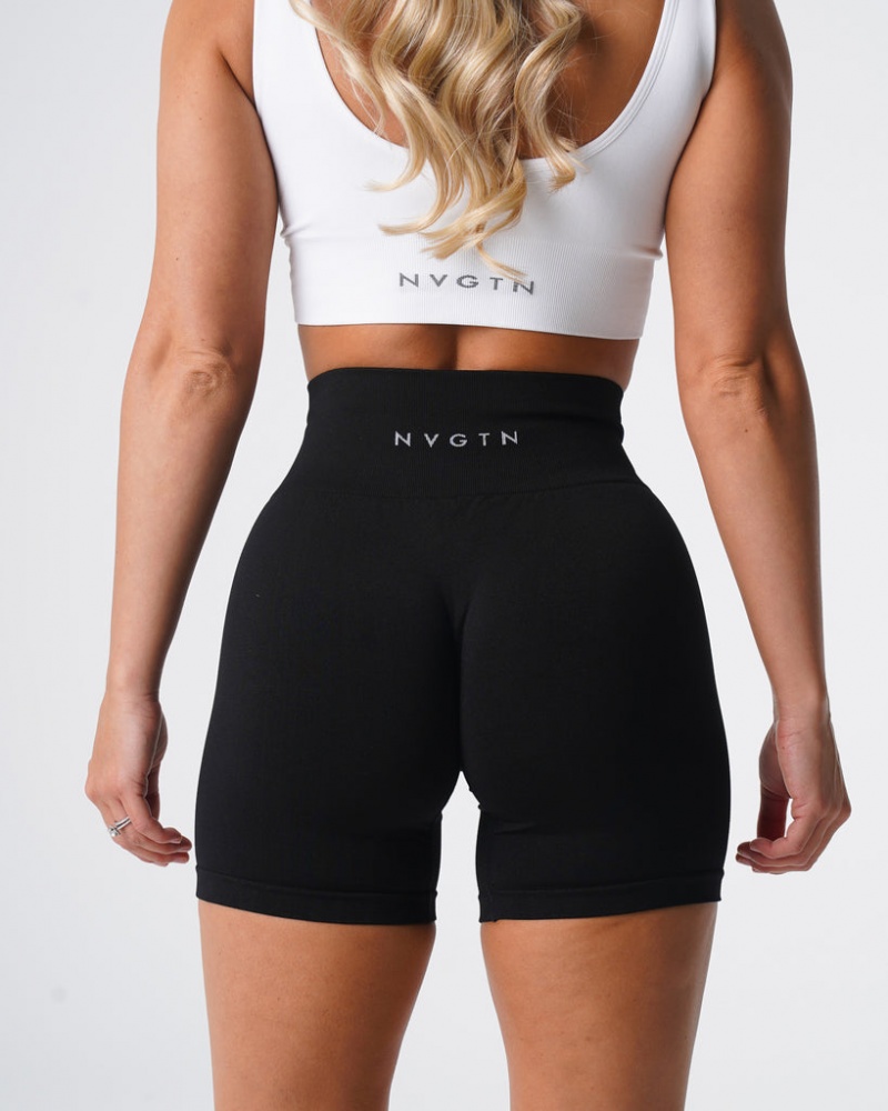 Szorty Damskie NVGTN Solid Seamless Czarne | NVGTN PL-09EWFQIAV