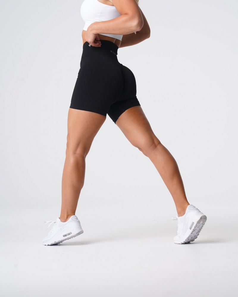Szorty Damskie NVGTN Solid Seamless Czarne | NVGTN PL-09EWFQIAV